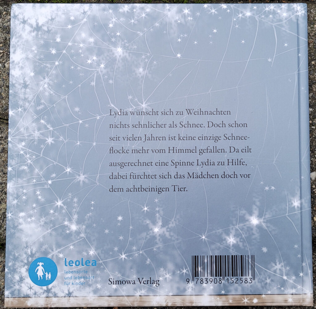 Rückenansicht des Bilderbuches „Die Sternenspinne“ von Stefanie Christ und Karin Widmer