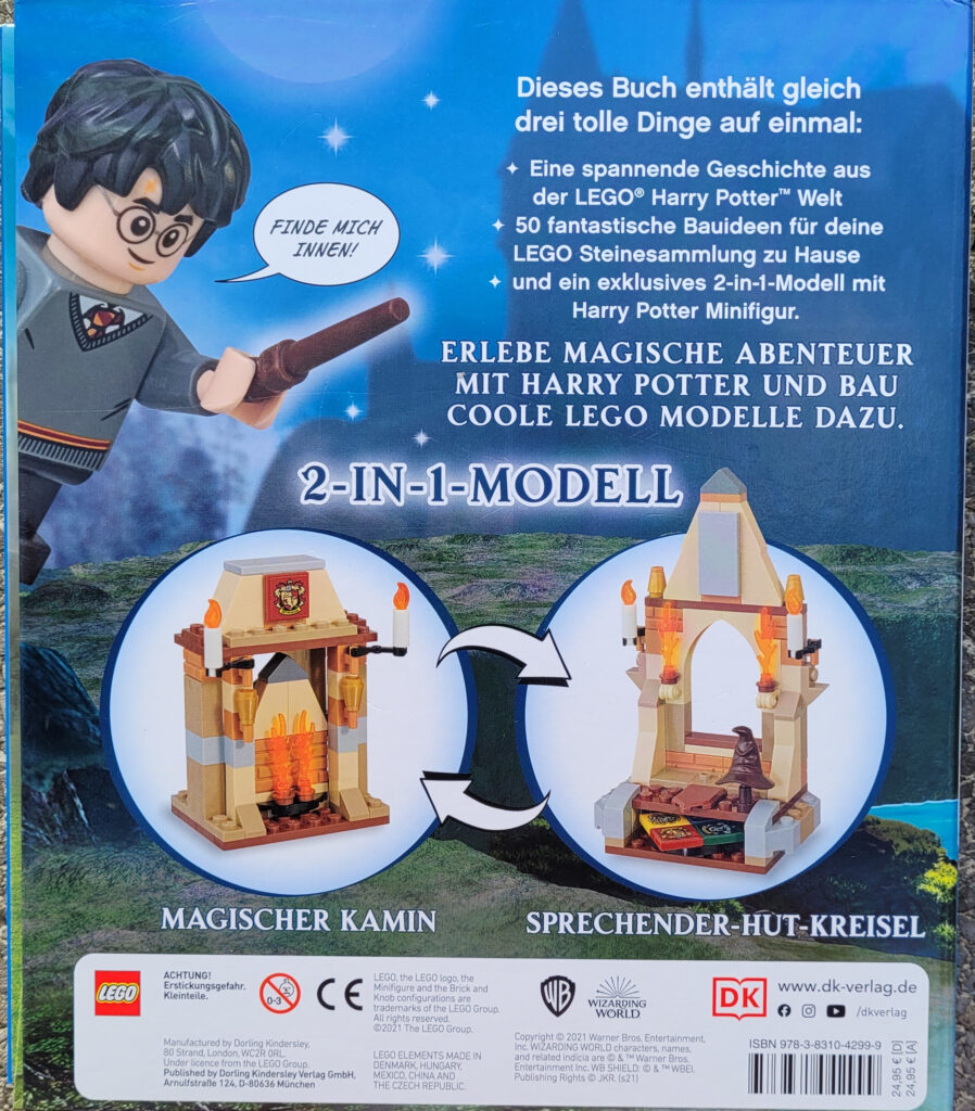 Rückseite der Buchbox „LEGO® Harry Potter™ Abenteuer selbst gebaut!“