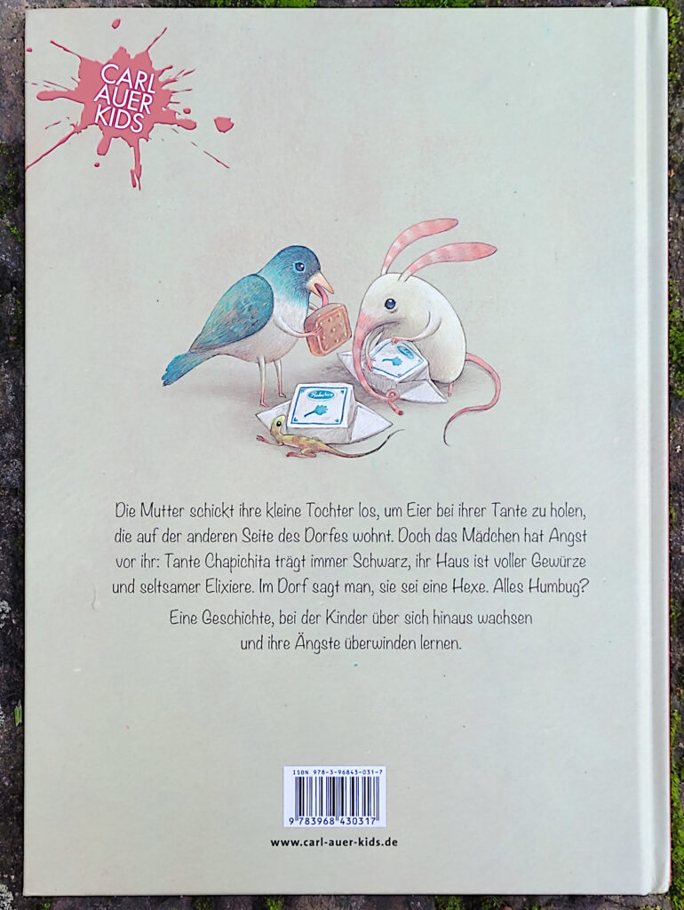 Rückseite des Bilderbuches „Alles Humbug“ von Nadia Al Omari und Richolly Rosazza