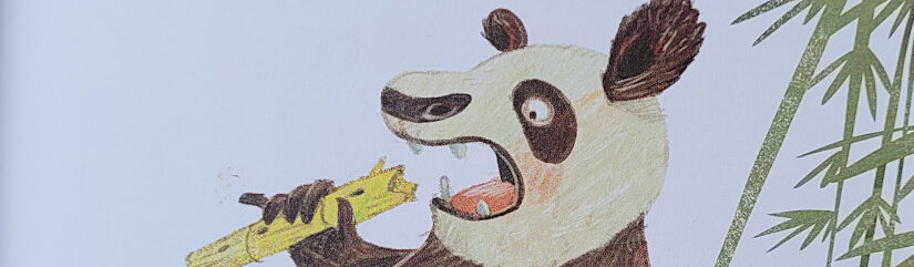 Ausschnitt einer Innenseite des Kinderbuches „Panda-Pand: Wie die Pandas mal Musik zum Frühstück hatten“ von Saša Stanišić und Günther Jakobs