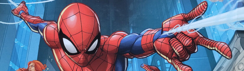 Ausschnitt der Rückseite des Vorlesebuches „Spider-Man 5-Minuten-Geschichten“ - Band 6 der Kinderbuchreihe: "Marvel zum Vorlesen"
