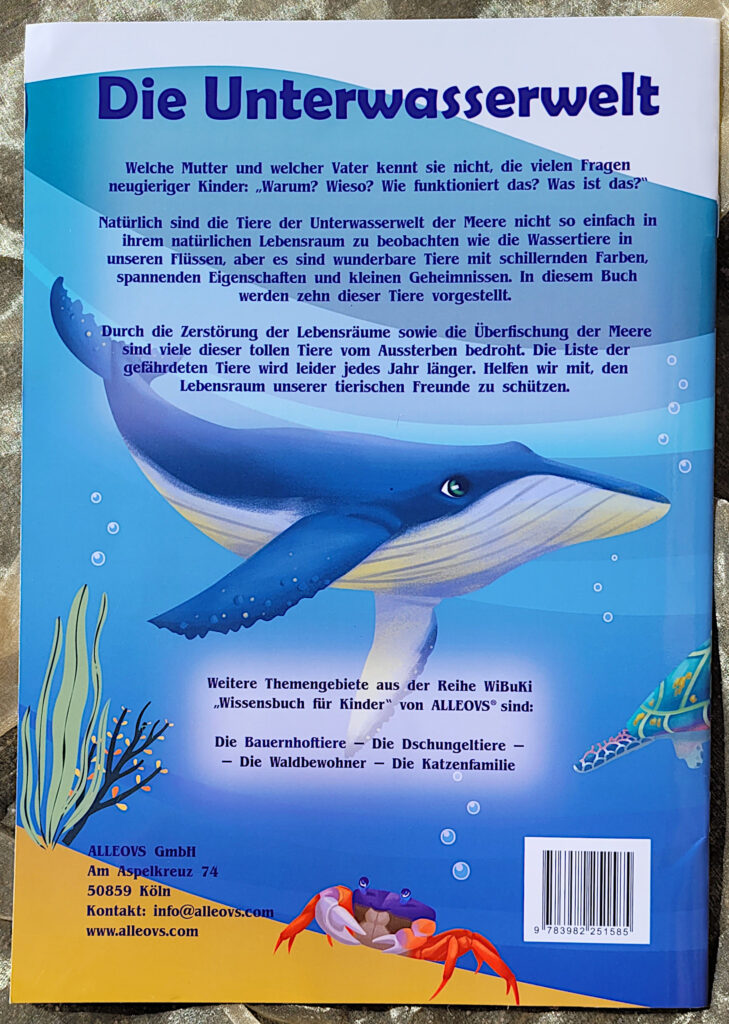 „WiBuKi“- die neue Sachbuchreihe für Kindergartenkinder: Rückseite von "Die Unterwasserwelt"