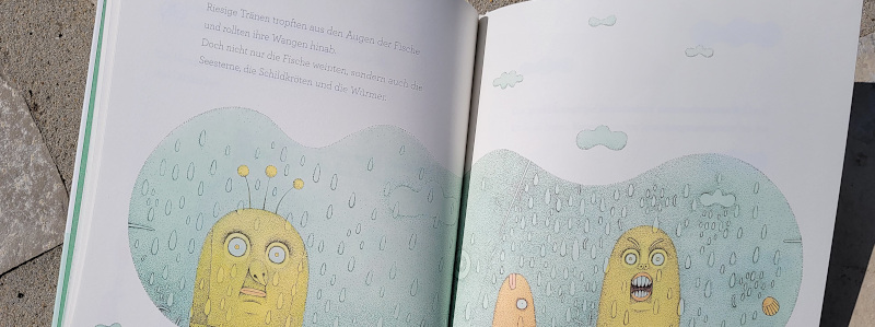 Ausschnitt einer Innenseite des Kinderbuches „Das Meer“ von Piret Raud