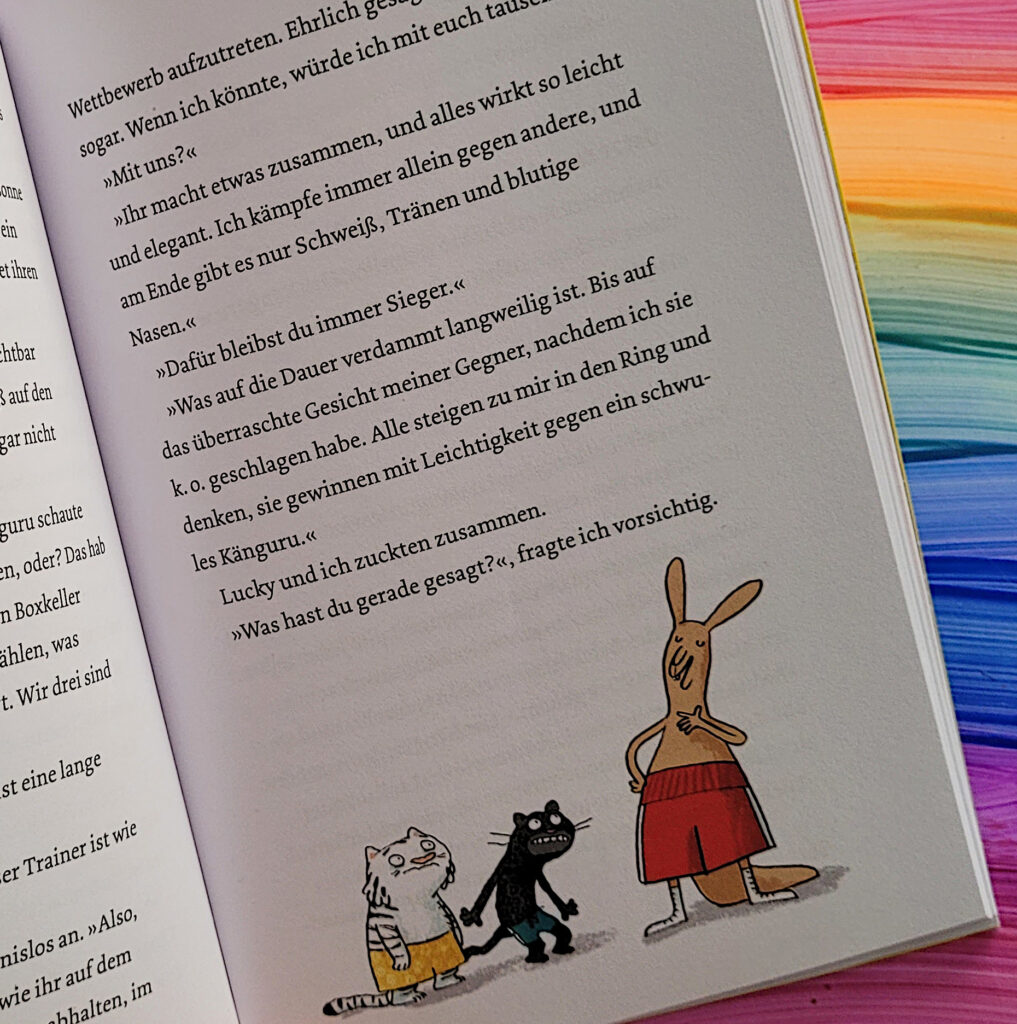 Ausschnitt einer Innenseite des Kinderbuches „Ein Känguru wie du“ von Ulrich Hub