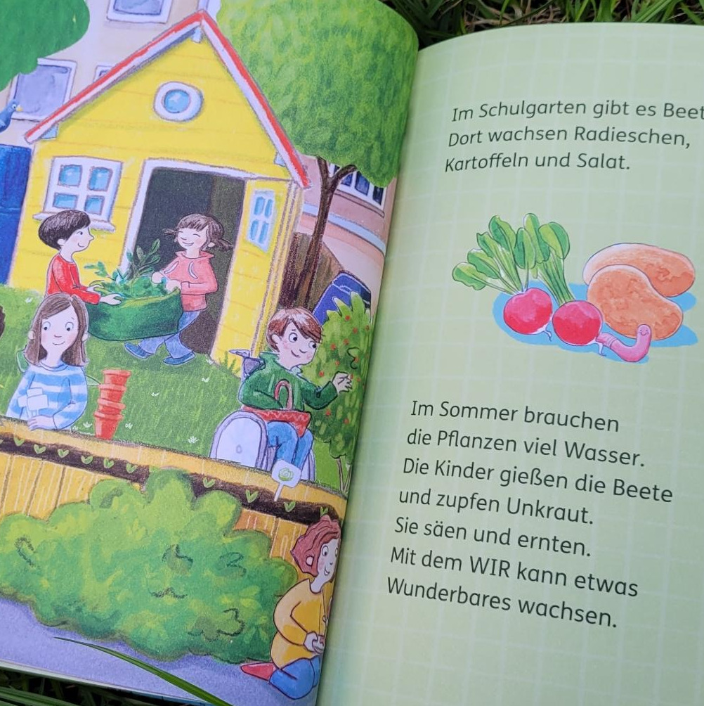 Ausschnitt einer Innenseite des Kinderbuches „Das kleine Wir in der 1. Klasse“ von Daniela Kunkel