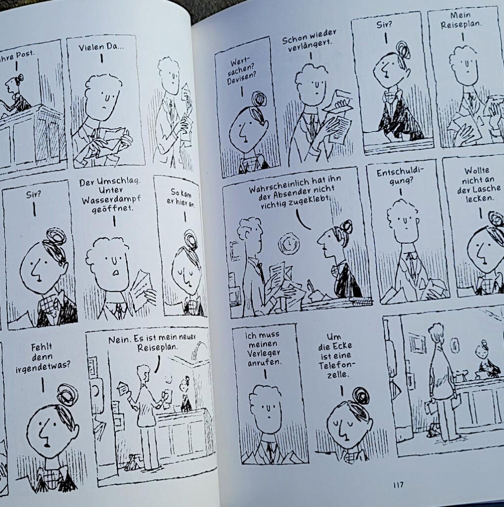 Ausschnitt einer Innenseite der Graphic Novel „Die Lesereise“ von Andi Watson