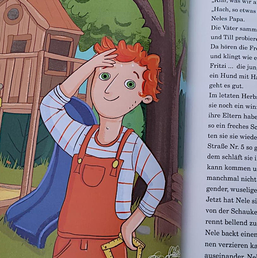 Ausschnitt einer Innenseite des Kinderbuches „Die Fuchsbande: Die Detektive legen los!“ von Jana Lini und Tessa Rath