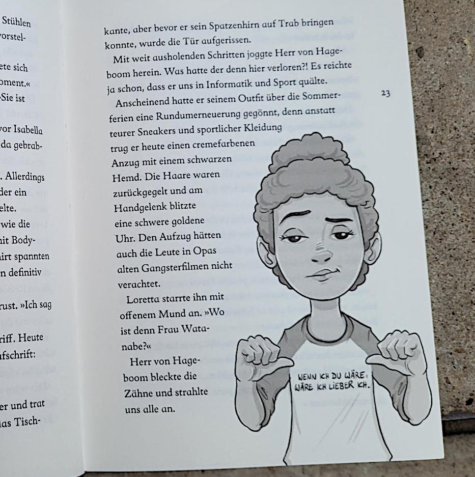 Ausschnitt einer Innenseite des Kinderbuches „SpooKI: Der Spuk geht weiter“ von Ruth Rahlff