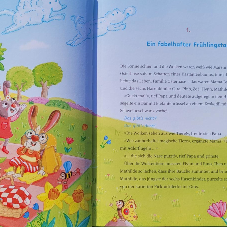 Ausschnitt einer Innenseite des Frühlingsbuches „Das schönste Ostern aller Zeiten!“ von Madlen Ottenschläger und Christine Thau