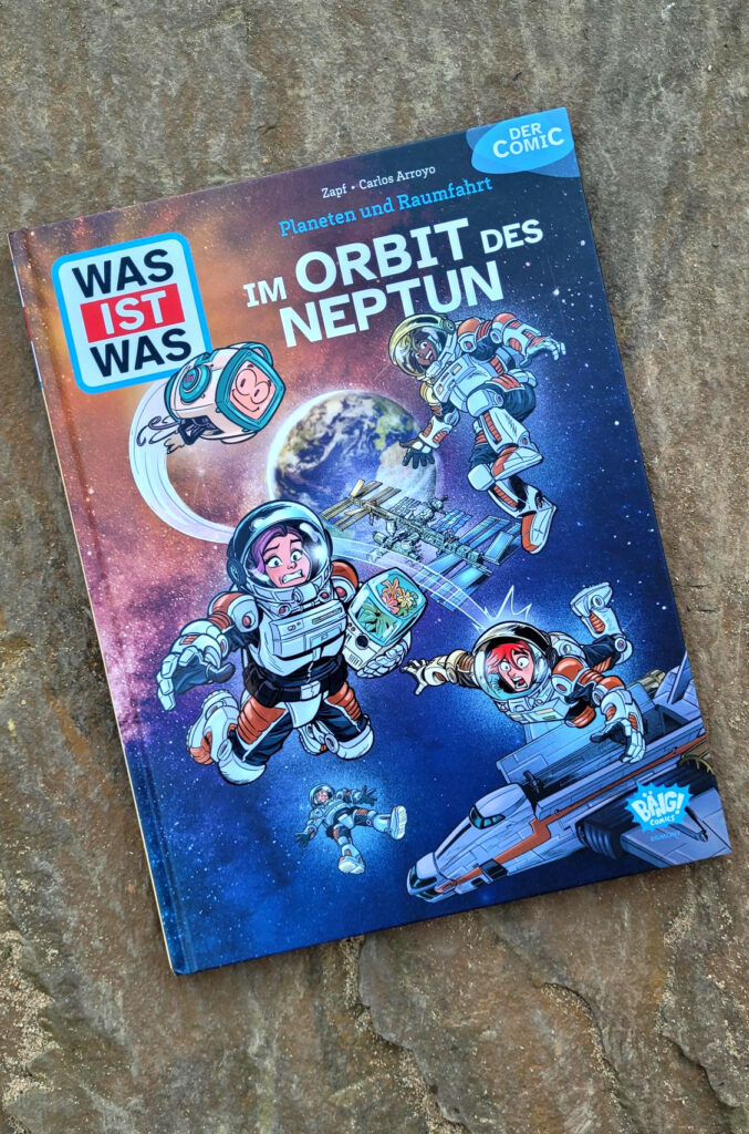 Das WAS IST WAS-Comic: „Planeten und Raumfahrt: Im Orbit des Neptun“ von Falk Holzapfel und Carlos Arroyo