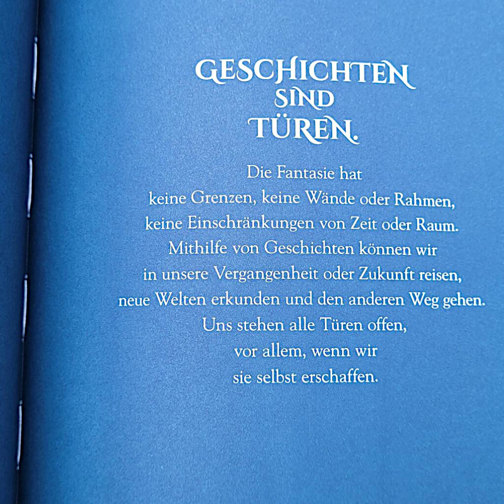 Ausschnitt einer Innenseite von „Das Buch, das auf deine Geschichten wartet“ von Elise Hurst