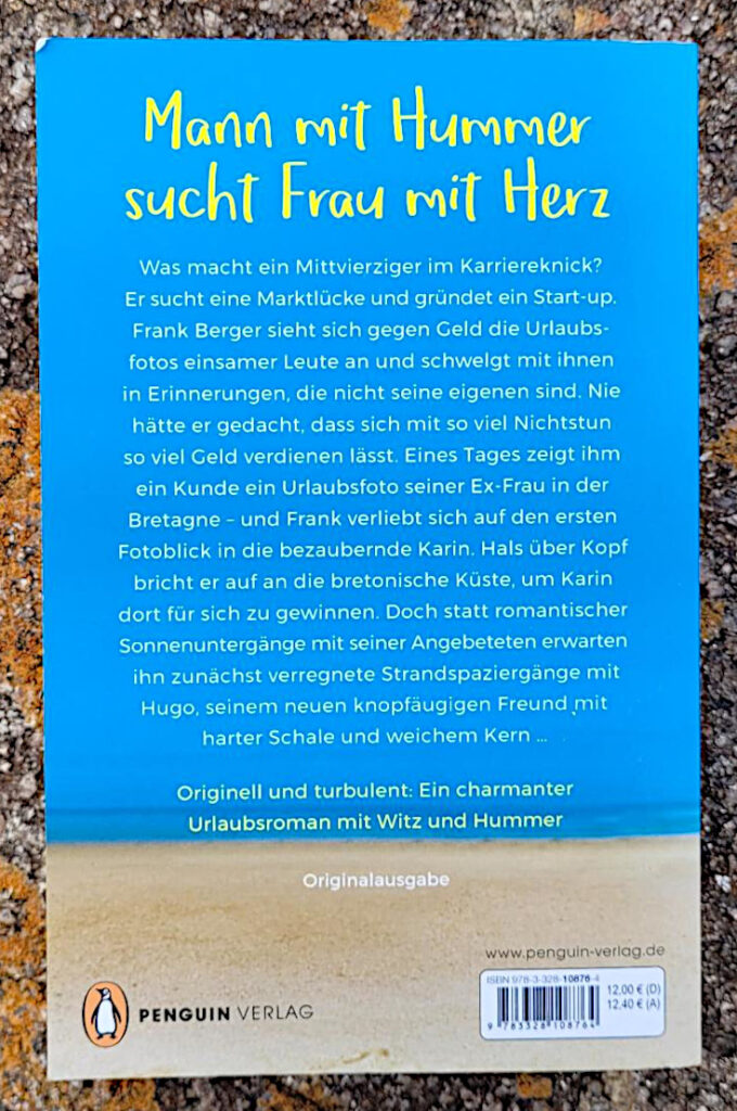 Rückenansicht mit Rückentext des Romans „Hummer to go“ von Rüdiger Bertram