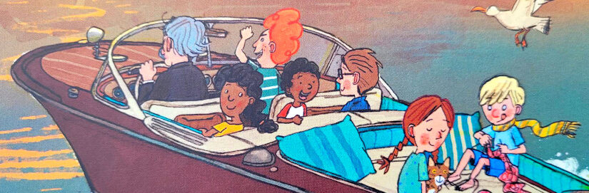 Ausschnitt des Buch-Covers des Kinderbuches „Die Insel der Smartphone-Waisen“ von Salah Naoura mit Illustrationen von Kai Schüttler