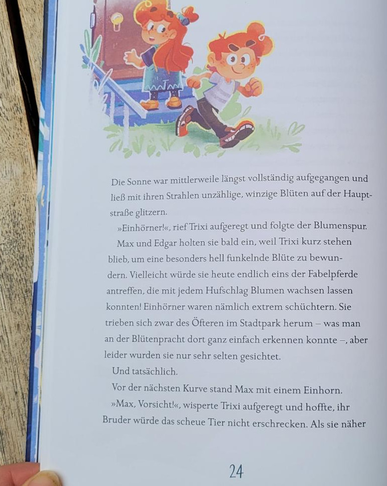 Ausschnnitt einer Innenseite des Kinderbuches „Ein halber Zauber“ von Miriam Mann und Lisa Forsch