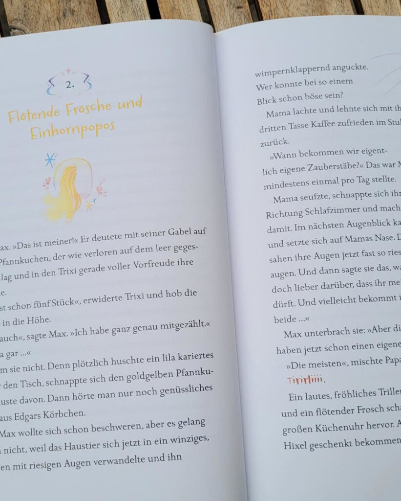 Ausschnnitt einer Innenseite des Kinderbuches „Ein halber Zauber“ von Miriam Mann und Lisa Forsch