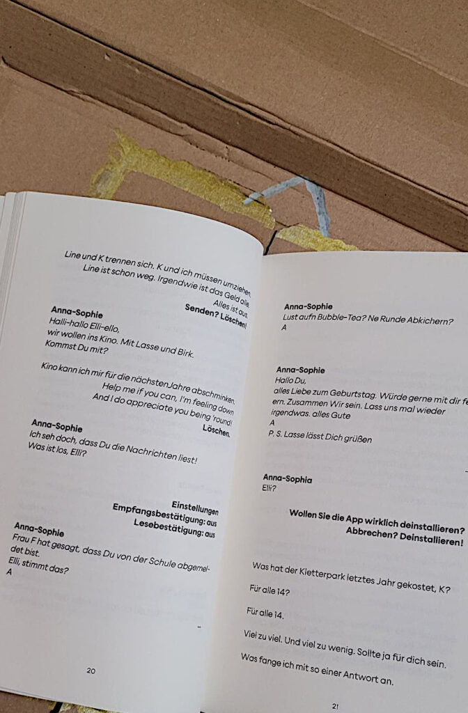 Ausschnitt einer Innenseite des Jugendbuches „freilaufende dichter*innen“ von Martin Gries